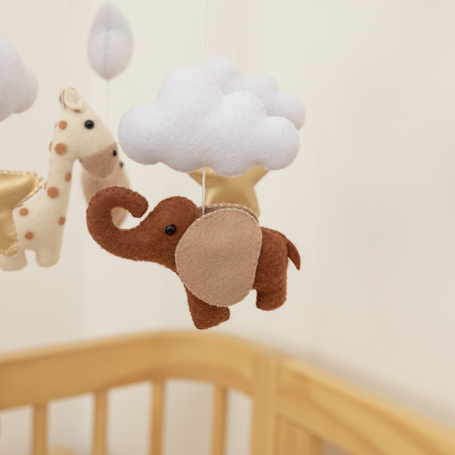 Handmade Safari Animals Baby Mobile for Crib