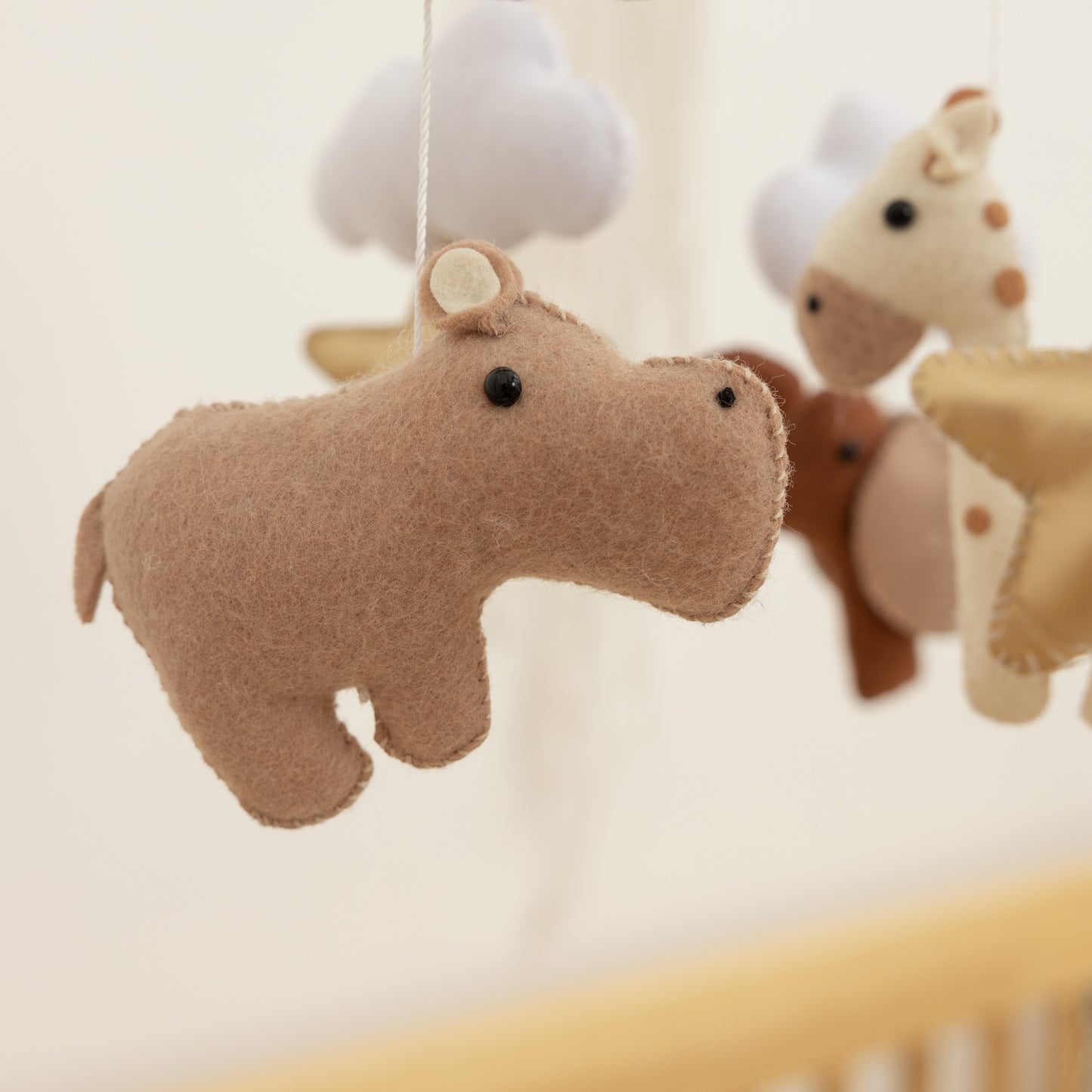 Handmade Safari Animals Baby Mobile for Crib